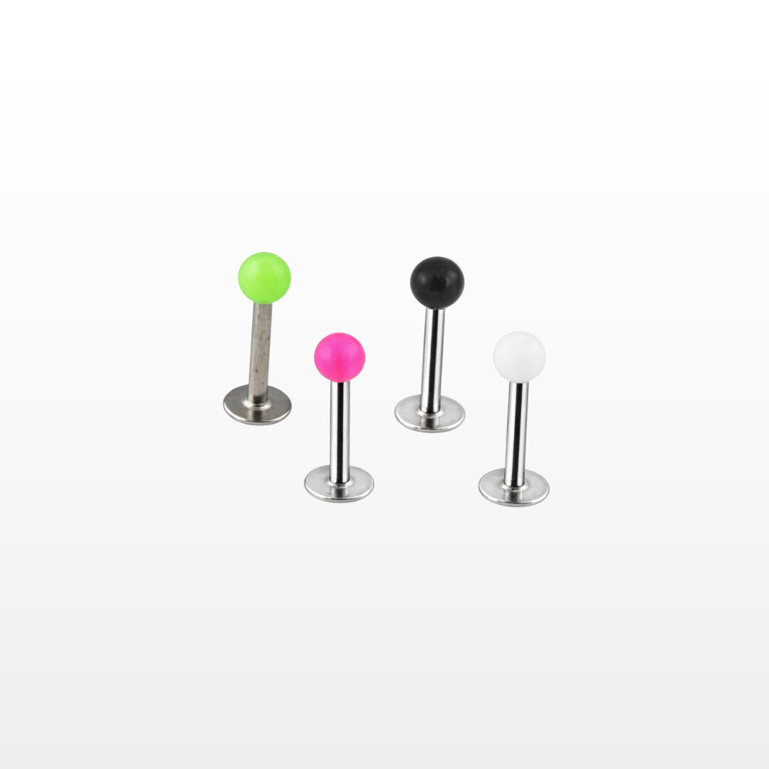 Piercing Acero Recta Bola de Plastico